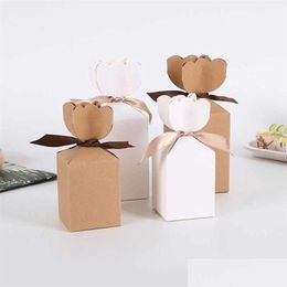 Emballage Cadeau 25 / 50Pcs Paquet De Papier Kraft Boîte En Carton Vase Bonbons Faveur Et Cadeau Anniversaire Noël Saint Valentin Fête De Mariage Decoratio Dhdqo