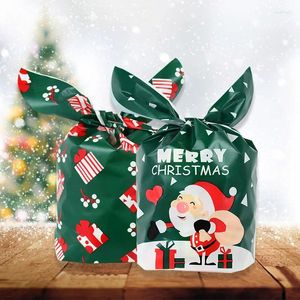 Gift Wrap 25/50 Stuks Vrolijk Kerstfeest Snoep Zakken Sneeuwvlok Kerstman Cookie Verpakking Xmas Jaar Navidad Decor 2024