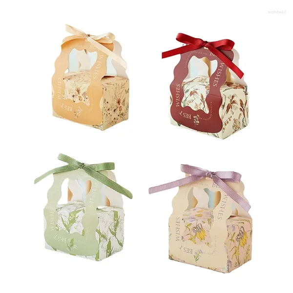 Cadeau cadeau 25 / 50pcs boîte de bonbons portable papier de friandises au chocolat pour les invités baby shower sac à main fête de mariage sac rose fournitures de faveur