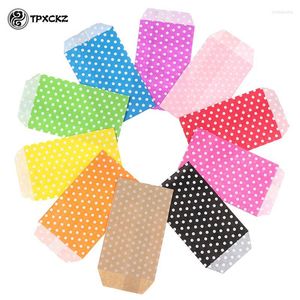 Geschenkoming 25 PCS Kleine zak Pouch Mini Dot Kraft papieren zakken trouwfeest uitnodiging wenskaarten tas