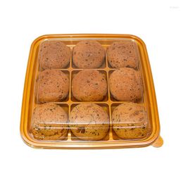Geschenkwikkeling 25 stcs 9 Grid Macaron Mooncake Dessert Packaging Box Transparante plastic gebakcake -verpakkingscontainer