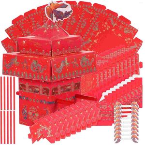 Cadeau cadeau 25pcs boîte de rangement de bonbons emballage de mariage conteneur de style chinois