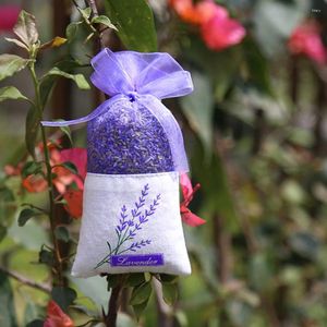 Enveloppe-cadeau 25pcs Sacs de lavande vides Sac de sachets de pochette à parfum à l'impression florale pour détendre le sommeil (violet foncé)