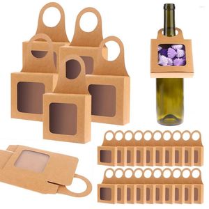 Enveloppe cadeau 25pcs Boîte de bouteille de vin en papier kraft