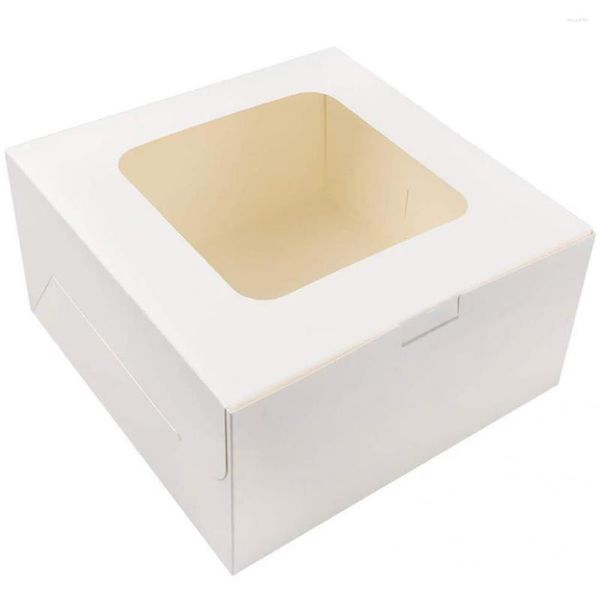 Envoltura de regalo 25 unids Caja de pastelería Ventana transparente Galletas Papel seguro Postre de caramelo