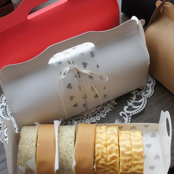 Envoltura de regalo 27.5 10.5 16.5cm 5 set blanco rojo rojo en rollo de color puro caja de papel macarrón con chocolate boda de cumpleaños regalos paquete