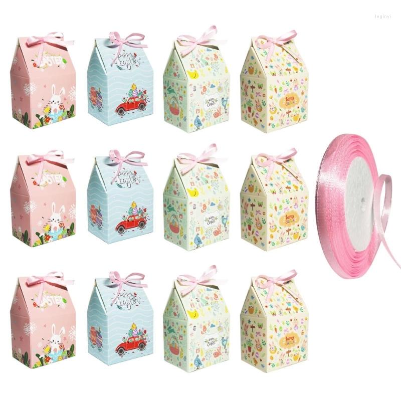 GOPPA GOPPA 270F 12/24 pezzi Pasqua -Chickick Treat Goodie Bags Cartoon Cartoon Pattern Animal Pattern Feste Candy
