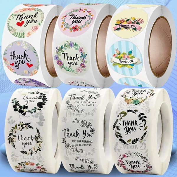 Emballage cadeau 28 sortes fleur anneau merci autocollants étiquettes de sceau pour les colis de commande d'affaires cartes d'invitation de fête de mariage décoration