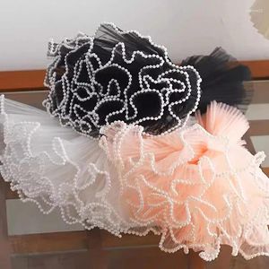 Geschenkwikkeling 28cmx4m Bloem inpakpapier Parel Rand Bouquet Verpakking Lace Mesh Florist Valentijnsdag Party Decor