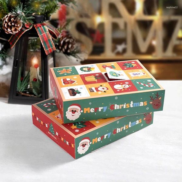 Enveloppe-cadeau 2pcs Counom de Noël Calendrier Avent Box S surprise Boute Poked with Finger Party Noël pour enfants 2024 ans DÉCOR