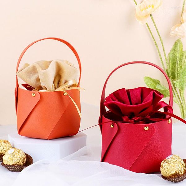 Envoltura de regalos 2pcs cordero de alta calidad con bolsas de embalaje de mango suministros para fiestas decoración de boda decoración simple bricolaje