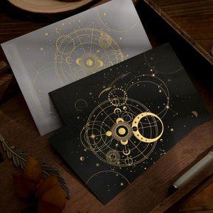 Emballage cadeau 2pcs Enveloppe en papier de poche avec 1pcs Lettre Set Emballage Galaxy Universe Series Désherbage Cartes de voeux de vacances Cartes postales