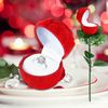 Cadeau cadeau 2pcs Bague de fleurs Rose Boîte à bijoux pour la cérémonie Proposition Engagement Anniversaire de mariage Valentine
