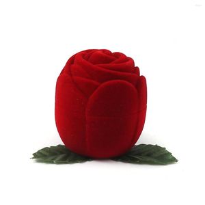 Geschenkwikkeling 2 stks Rose vorm sieraden doos opslag Organisator Ring oorringverpakking voor Valentijnsdagmeisje's wikkelboxen