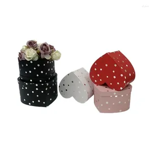 Gift Wrap 2 stks/set Zilveren Stip Hartvormige Papier Doos Bloemisten Boeket Bloemen Verpakking Dozen Voor Valentijnsdag Bruiloft