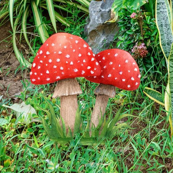 Emballage cadeau 2 pièces piquets extérieur jardin décoratif patio pelouse ornement acrylique piquet champignon