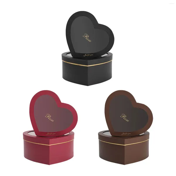 Enveloppe-cadeau 2x boîtes en forme de coeur bonbon facile à utiliser en carton pour la proposition de mariage présent présent