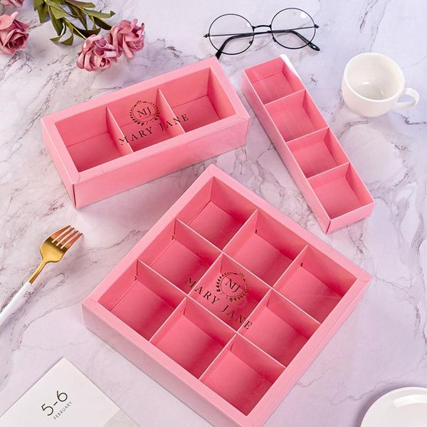 Emballage cadeau 3/4/9 grilles boîtes d'emballage à fenêtres transparentes pour la cuisson des biscuits gâteau beignets chocolat noël nourriture accessoires de cuisine