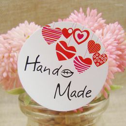 Geschenkomschakeling 3,5 cm 100 stcs /veel zoete hart handgemaakte labels papier ronde afdichting lijm voor doe -het -zelf handgemaakte /cake /snoep