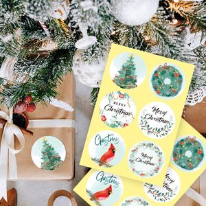 Geschenkomschakeling 3.5 cm ronde stickers kerstdichtingslabels Santa Snowman Cookman Candy Packaging Kerstrecoraties Noel Navidad