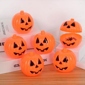 Emballage cadeau 3/6 pièces en plastique en forme de citrouille boîte de rangement étui conteneur Halloween support accessoires ouvrir le couvercle Surprise peu