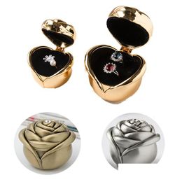 Geschenkwikkeling 3 Kleur Vintage Rose Bud Jewelry Box Fashion Diamond High End voorstel Ringboxen Valentijnsdag Geschenken Drop Delive Dhgarden Dhvxo