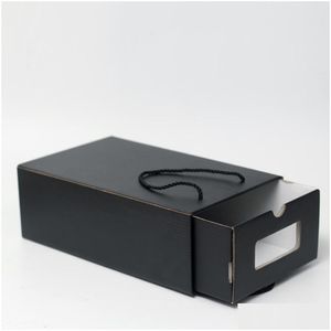 Cadeau cadeau 3 couleurs boîte personnalisée emballage portable corde de carton chaussure emballage magasin adapté pour vêtements chaussures cheveux perruque1 livraison directe ot2ja