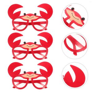 Emballage cadeau 3 pièces lunettes de crabe Creative Po Prop lunettes de soleil en vrac adulte hawaïen décor de noël plage Luau fête faveur