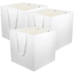 Cadeau cadeau 3 pcs blanc presse sac papier xl carré bouquet boîte boîtes pour cadeaux donnant des fleurs