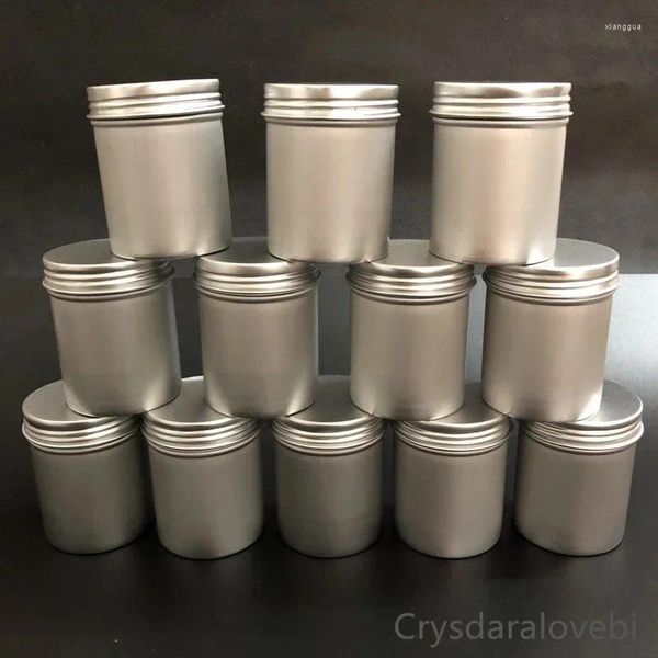 Cadeau cadeau 3 tailles4 ensembles de stockage en aluminium épices cas café bonbons pots de thé ensemble boîtes à lèvres rondes en métal pour