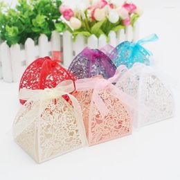 Emballage cadeau 30 50pcs Laser Coup Flower Wedding Box Candy Board Packaging Chocolate Biscuit Birthday