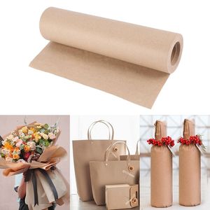 Gift Wrap 30 meter Bruine Kraft Wikkelpapierrol voor bruiloft Verjaardagsfeest Parcel Packing Art Craft 221124