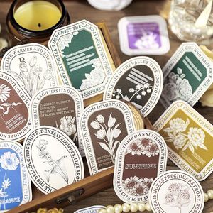 Geschenkwikkeling 30 Packs Groothandel Scrapbooking Sticker Bloem vergulden Label vers materiaal Decoratief stoffen papier 8 soorten