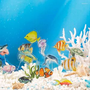 Gift Wrap 30 PCS Kawaii onder water SEA World Stickers Ocean Animal Waterproof PVC -emblemen voor plakboeking Arts Craft Supplies