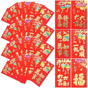 Gift Wrap 30 Pcs Rode Envelop Zak Bruiloft Kaarten Jaar Gunst Hong Bao Lucky Pocket Chinese Stijl Geld Papier jaar Delicate