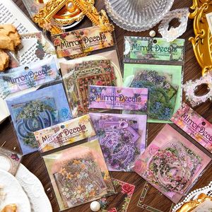 Cadeauverpakking 30 stuks vintage bloemen holle frame stickers Pack PET decoratieve dagboek album scrapbooking materiaal junk journal benodigdheden