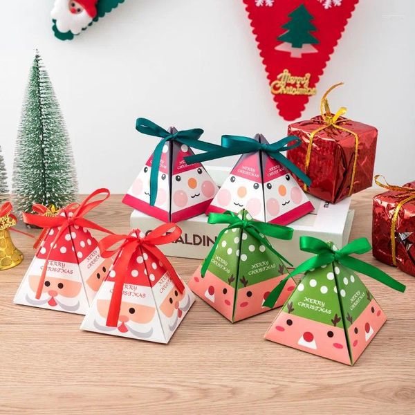 Enveloppe cadeau 30 pièces / lot coréen créatif de Noël emballage de Noël Candy Carton Triangle de cuisson pliant