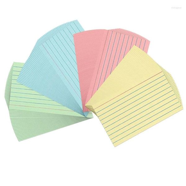 Cadeau cadeau 300 feuilles de cartes d'index colorées 3x5 pouces Flash de couleur de note lignée pour étudier la liste de choses à faire durable