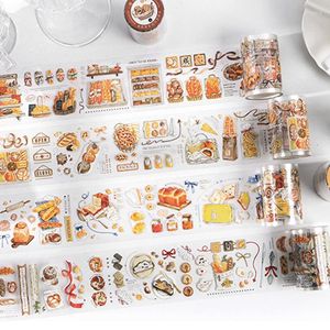 Enveloppe-cadeau 300cm kawaii Baking Bread Pet Tape Stickers DIY JOURNAL JOURNAL RETRO DÉCORATIVE MASKING Scrapbooking