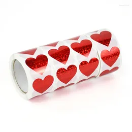 Envoltura de regalo 300 unids pegatinas de corazón rojo sobre sello pegatina DIY Scrapbooking Etiqueta Boda Día de San Valentín Favor Decoración