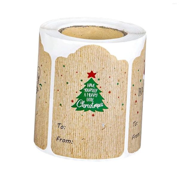 Cadeau cadeau 300x étiquettes de Noël DIY Noël auto-adhésif présent nom étiquettes pour l'emballage de vacances de mariage