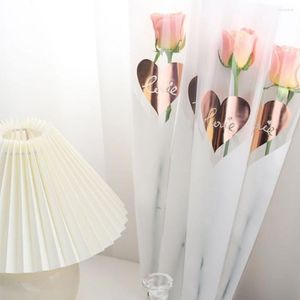 Emballage cadeau 30 pièces/sac fleur emballage sac Transparent étanche OPP unique tulipe Rose emballage saint valentin fournitures OP