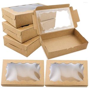 Cadeau cadeau 30pcs papier brun pâtisserie gâteau boîte blanc carton mariage avec fenêtre fête dessert contanier