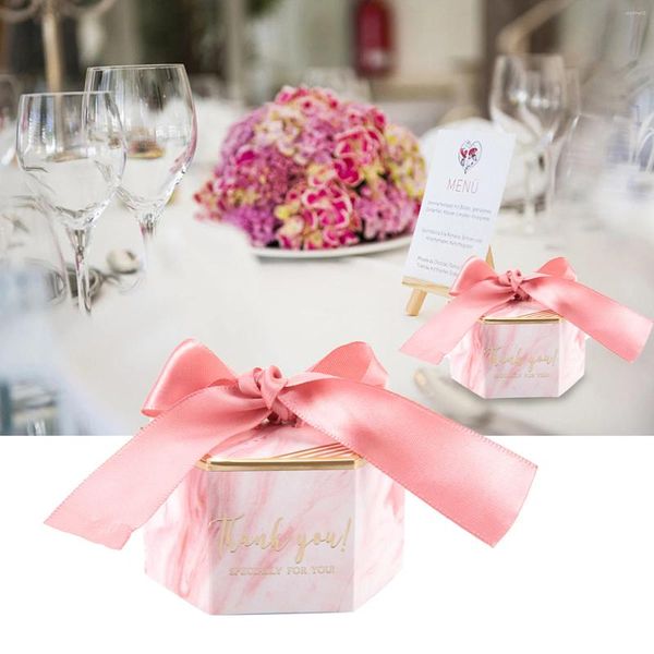 Regalos de regalo 30pcs cajas de papel cajas de papel de boda favores de fiesta de bodas bolsas de patrón de mármol rosa para empacar envases de productos