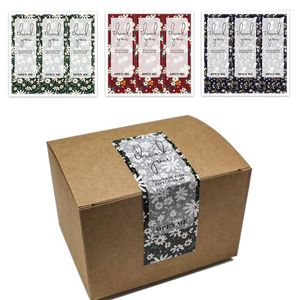 Emballage cadeau 30 pièces fleur élégante merci emballage autocollants sceau étiquettes boîte d'affaires étanchéité paquet autocollant étiquette 90x30mm