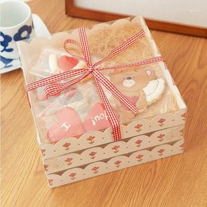 Geschenkwikkeling 30 stcs Macaron verpakkingsdoos Biscuit Candy Carton Venster Transparante bruiloft Verjaardag bakdozen