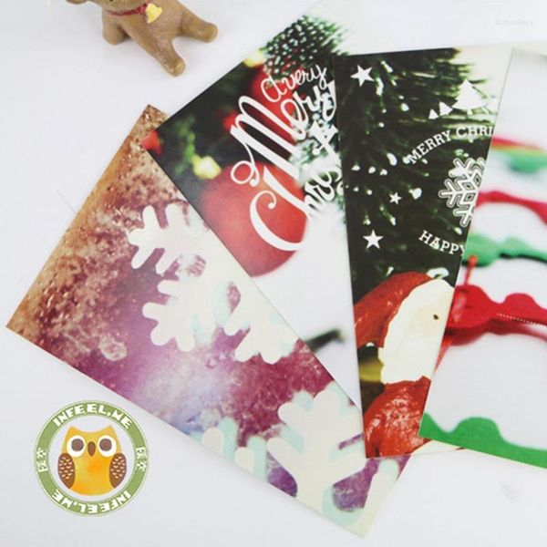 Envoltura de regalo 30 unids / paquete Feliz Navidad Tarjetas postales Set DIY Craft Scrapbook Room Fondo Decoración de la pared Papelería para el hogar Postal