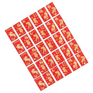 Envoltura de regalo 30pcs Tiger Red Sobres 2022 Paquetes Bolsillos de dinero del año chino