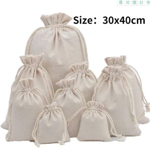 Papel de regalo 30x40cm Bolsa de algodón de color sólido Bolsa de joyería grande Pulsera Bolsas de embalaje de joyería de caramelo Bolsa de regalo con cordón de boda 10PcsLot 220922