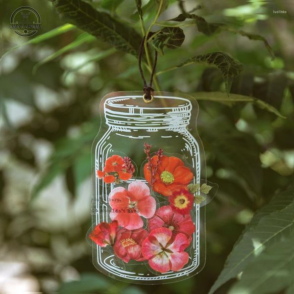 Emballage cadeau 35 feuilles d'autocollants floraux transparents pour plantes en bouteilles PET autocollant Pack album à faire soi-même journal esthétique
